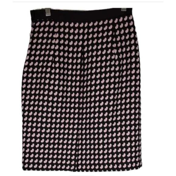 Milly NY Pink Black Wool Houndstooth Gingham Trim Pencil Skirt Sz 6 - Picture 5 of 6